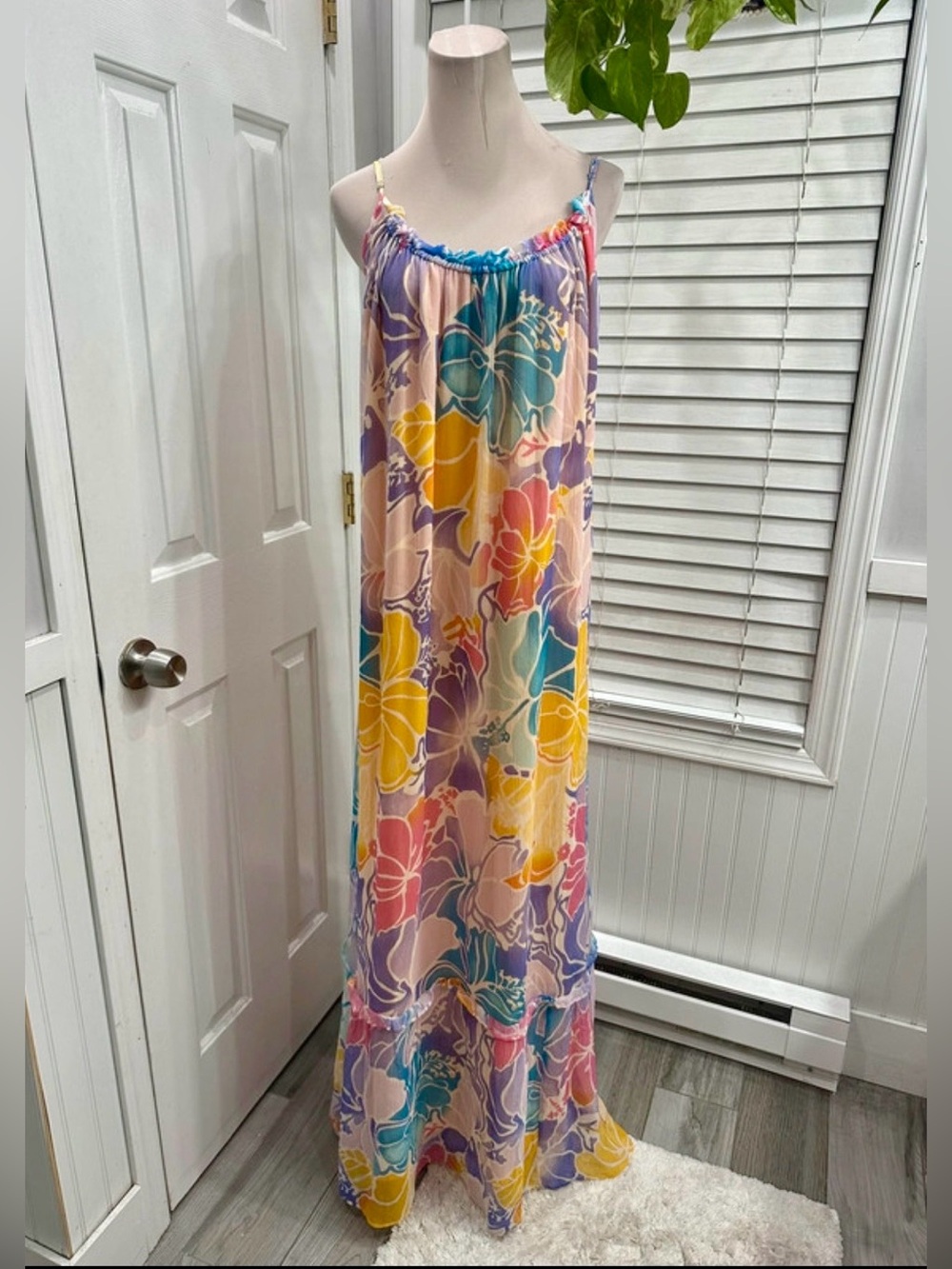 Ramy Brook Ivy Printed Silk Tiered Maxi Dress - Pale Lavender Floral - Small